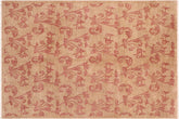 8x10 hand knotted modern wool rug in tan and rust - Chic Deana
