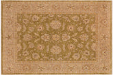 8x10 hand knotted Ziegler wool rug in green and tan - Chic Ziegler Dale