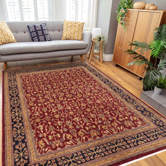handmade Transitional Kafkaz Red Blue Hand Knotted RECTANGLE 100% WOOL area rug 8' x 10'