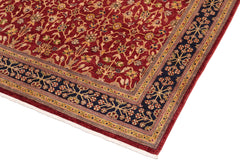 handmade Transitional Kafkaz Red Blue Hand Knotted RECTANGLE 100% WOOL area rug 8' x 10'