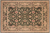 8x10 hand knotted Ziegler wool rug in green and beige - Bohemian Ziegler Matilda