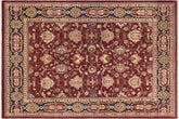 8x10 hand knotted Ziegler wool rug in red and blue - Chic Ziegler Leila