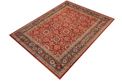 handmade Transitional Agra Tabriz Red Blue RECTANGLE 100% WOOL area rug 9x12