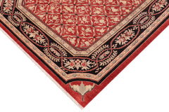 handmade Transitional Kafkaz Red Black Hand Knotted RECTANGLE 100% WOOL area rug 9' x 12'
