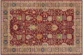 9x12 hand knotted Ziegler wool rug in red and blue - Bohemian Ziegler Adela