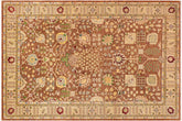 9x12 hand knotted Ziegler wool rug in brown and beige - Chic Ziegler Nola