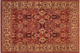 8x10 hand knotted vintage Lavastone low pile wool rug in rust and gold - Lavastone Ila