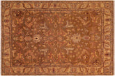 8x10 hand knotted vintage Lavastone low pile wool rug in gold and ivory - Lavastone Grisel