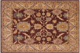 8x10 hand knotted Ziegler wool rug in red and tan - Chic Ziegler Nelda