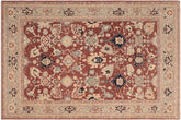8x10 hand knotted Ziegler wool rug in rust and blue - Classic Ziegler Minerva