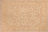 8x11 hand knotted Ziegler wool rug in beige and rust - Bohemian Ziegler Letha