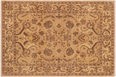 8x10 hand knotted Ziegler wool rug in gray and tan - Bohemian Ziegler Ava