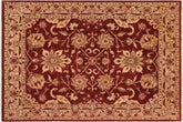 8x10 hand knotted Ziegler wool rug in red and tan - Chic Ziegler Mia