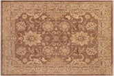 8x10 hand knotted Ziegler wool rug in brown and tan - Classic Ziegler Lidia