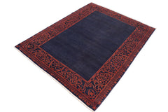 handmade Modern Kafkaz Blue Rust Hand Knotted RECTANGLE 100% WOOL area rug 8' x 10'
