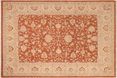 8x10 hand knotted Ziegler wool rug in rust and beige - Oriental Ziegler Ericka