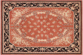 10x13 hand knotted Ziegler wool rug in rust and black - Bohemian Ziegler Elnora