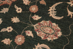 handmade Transitional Kafkaz Green Beige Hand Knotted RECTANGLE 100% WOOL area rug 8' x 10'