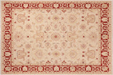 8x10 hand knotted Ziegler wool rug in beige and red - Bohemian Ziegler Deandrea
