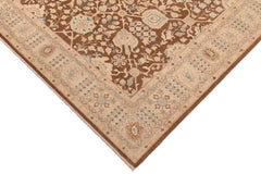 handmade Transitional Kafkaz Brown Beige Hand Knotted RECTANGLE 100% WOOL area rug 8' x 10'