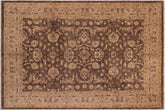 8x10 hand knotted Ziegler wool rug in brown and tan - Oriental Ziegler Odessa