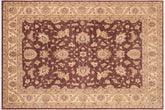 8x10 hand knotted Ziegler wool rug in brown and beige - Bohemian Ziegler Ashlee