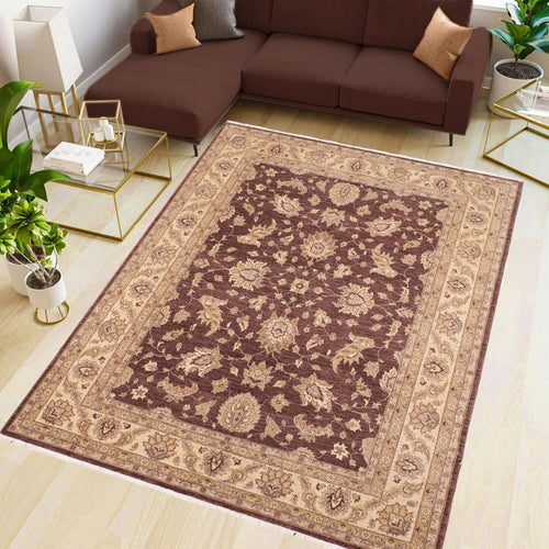 handmade Traditional Kafkaz Brown Beige Hand Knotted RECTANGLE 100% WOOL area rug 8x10