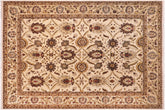 handmade Transitional Kafkaz Ivory Lt. Green Hand Knotted RECTANGLE 100% WOOL area rug 8' x 10'