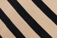 handmade Modern Kilim Beige Black Hand-Woven RECTANGLE 100% WOOL area rug 5x6