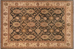 handmade Transitional Kafkaz Charcoal Beige Hand Knotted RECTANGLE 100% WOOL area rug 8' x 10'
