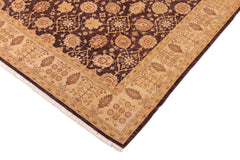 handmade Transitional Kafkaz Aubergine Beige Hand Knotted RECTANGLE 100% WOOL area rug 8' x 9'