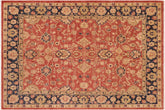 8x10 hand knotted Ziegler wool rug in rust and blue - Bohemian Ziegler Hillary