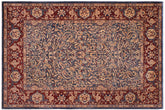 9x12 hand knotted Persian rug in blue and aubergine - Istanbul Jerri