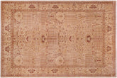 9x12 hand knotted Persian rug in tan and red - Istanbul Marcie
