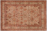9x12 hand knotted Persian rug in green and copper - Istanbul Selena