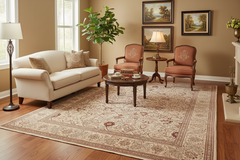 handmade Traditional Ivory Copper Hand Knotted RECTANGLE 100% WOOL area rug 9' x 12'