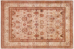 handmade Traditional Beige Copper Hand Knotted RECTANGLE 100% WOOL area rug 9' x 12'