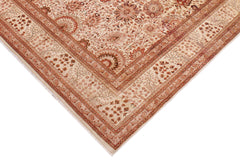 handmade Traditional Beige Copper Hand Knotted RECTANGLE 100% WOOL area rug 9' x 12'