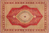 9x12 hand knotted Persian rug in red and beige - Istanbul Corine