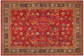 9x12 hand knotted Persian rug in red and teal - Istanbul Deanne