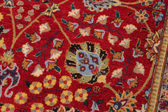 handmade Transitional Red Teal Blue Hand Knotted RECTANGLE 100% WOOL area rug 9' x 12'