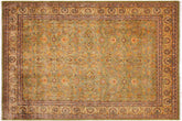 9x12 hand knotted Persian rug in green and gold - Istanbul Melva