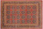 9x12 hand knotted Persian rug in red and blue - Istanbul Deirdre