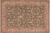9x12 hand knotted Persian rug in green and beige - Istanbul Gena