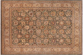 9x12 hand knotted Persian rug in green and tan - Istanbul Wendi