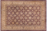 9x12 hand knotted Persian rug in aubergine and tan - Istanbul Tessa