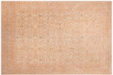 9x11 hand knotted Persian rug in tan and rose - Istanbul Josefa