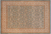 9x12 hand knotted Persian rug in green and ivory - Istanbul Amalia