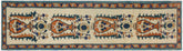 3x10 hand knotted transitional wool runner rug in ivory and rust - Rosella