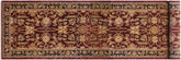 3x12 hand knotted transitional wool runner rug in dark red and blue - Corina
